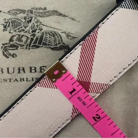Burberry Monogram Check TB Logo Gold Buckle Plaid Belt Beige Gold Luxe Holiday - Picture 16 of 17